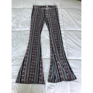 Stretchy, Patterned Bellbottom Pants